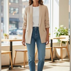 INC International Concepts Beige Blazer Medium Suit Jacket